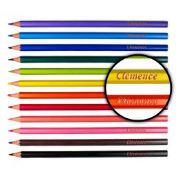 crayons de couleurs avec prénom